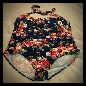 Plus size floral one piece